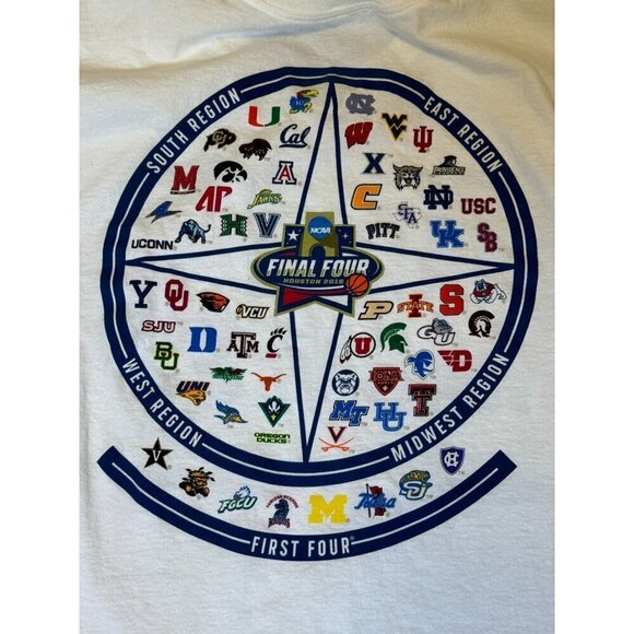 Adidas NCAA Final Four 2016 Houston Men’s Logo Of All Teams White Size XL - Picture 3 of 10